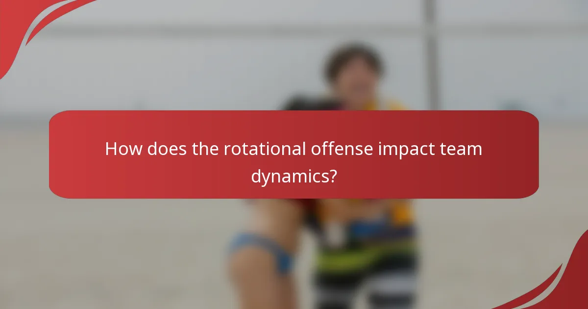 How does the rotational offense impact team dynamics?
