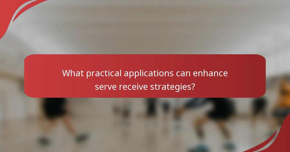 What practical applications can enhance serve receive strategies?