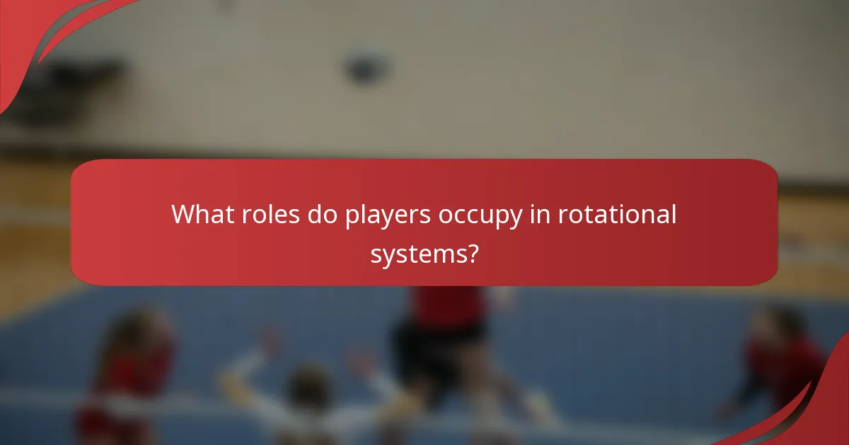 What roles do players occupy in rotational systems?